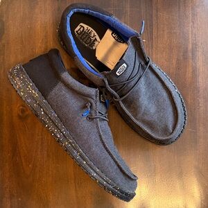 Hey Dude Kids Black and Blue Loafers